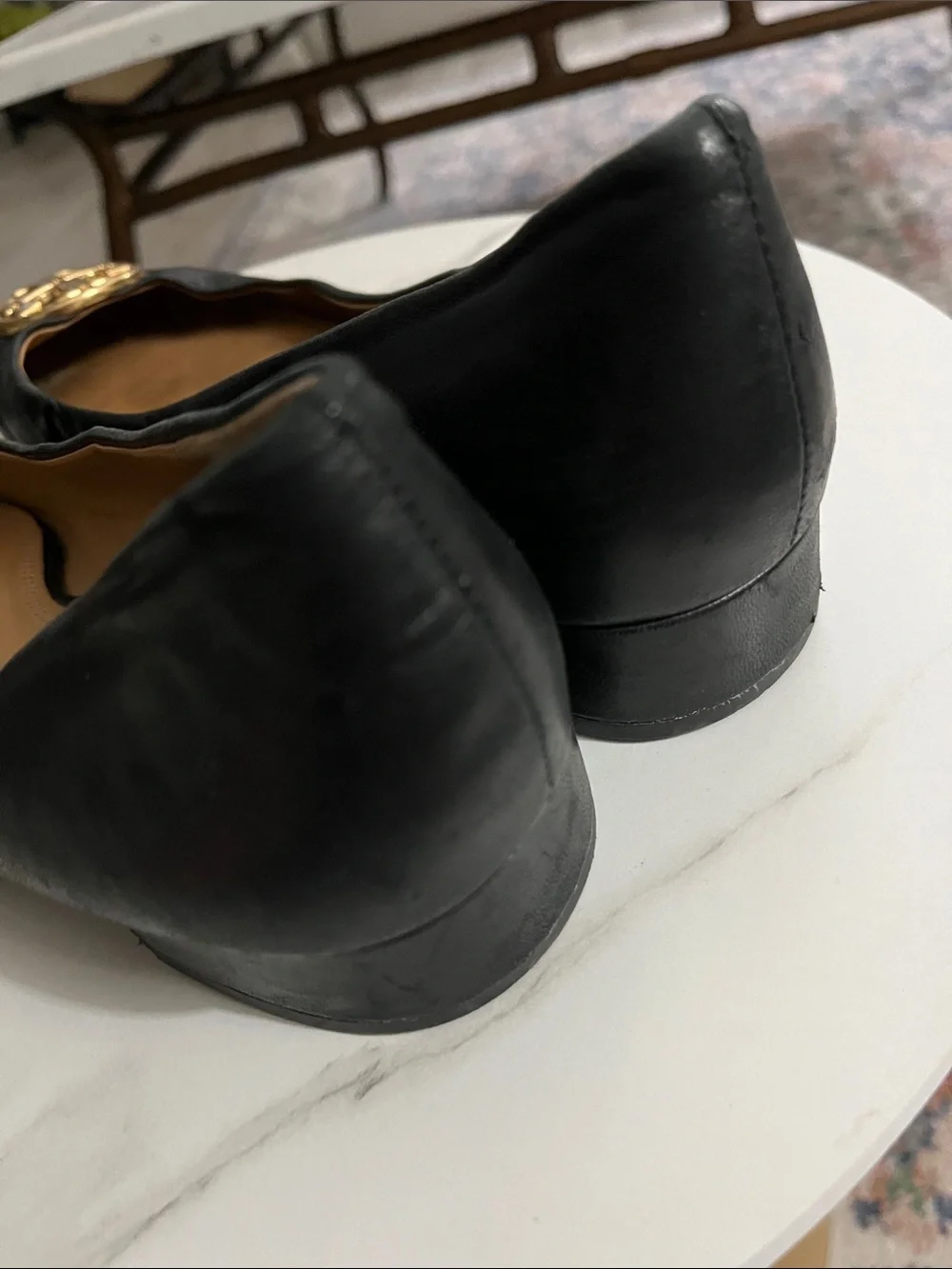Tory Burch Black Leather Flats